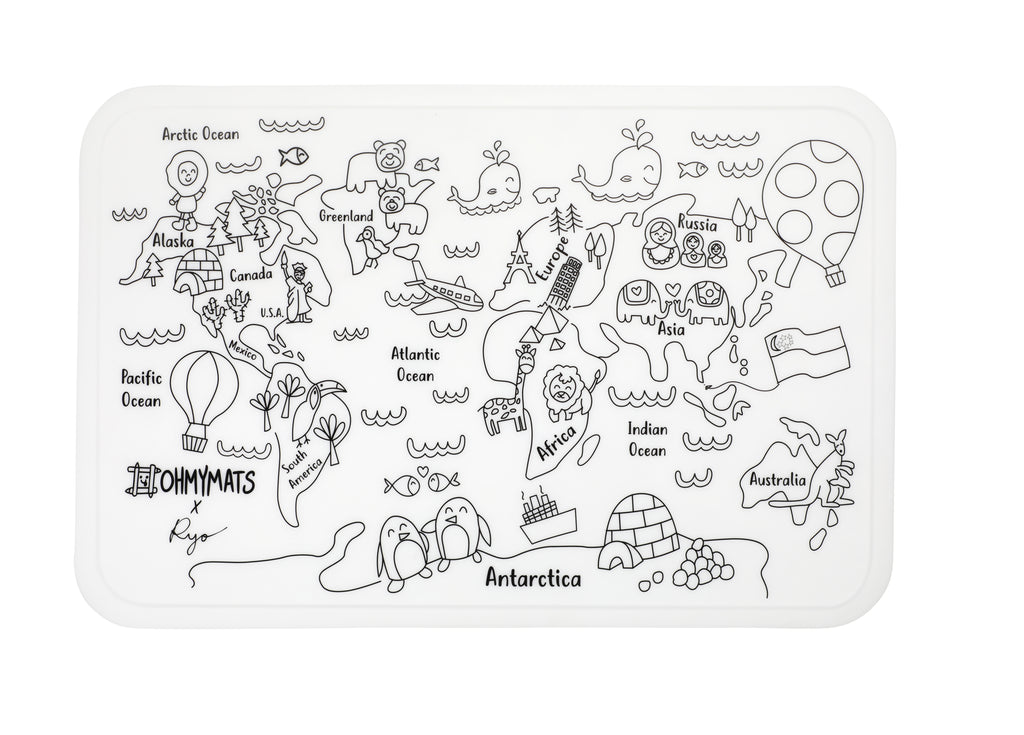 #ohmymats Around the World - Large Reuseable Colouring & Dining Place Mat (KOREA)