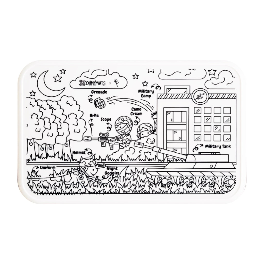 #ohmymats In the Army - Small Reuseable Colouring & Dining Place Mat (KOREA)