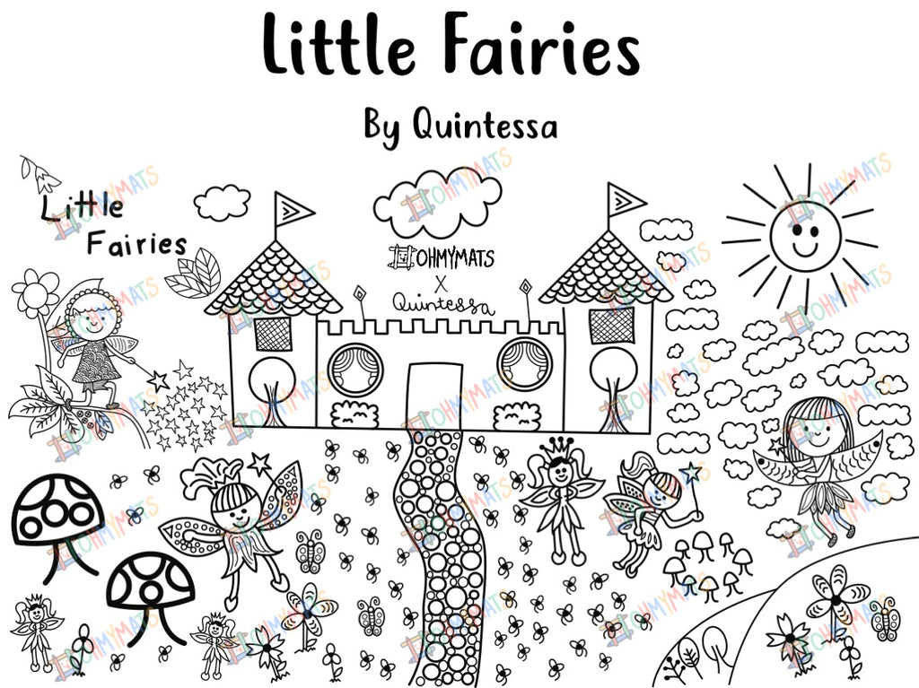#ohmymats Little Fairies - Large Reuseable Colouring & Dining Place Mat (KOREA)