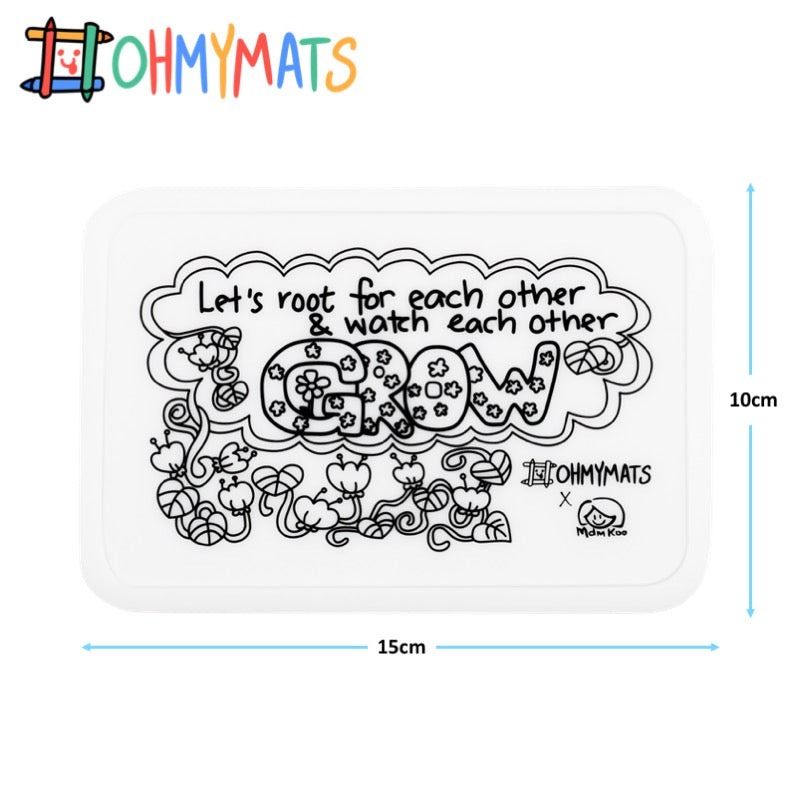 #ohmyminimats - Inspirational: Let's Root for Each Other & Grow - Reusable Mini Colouring Mats