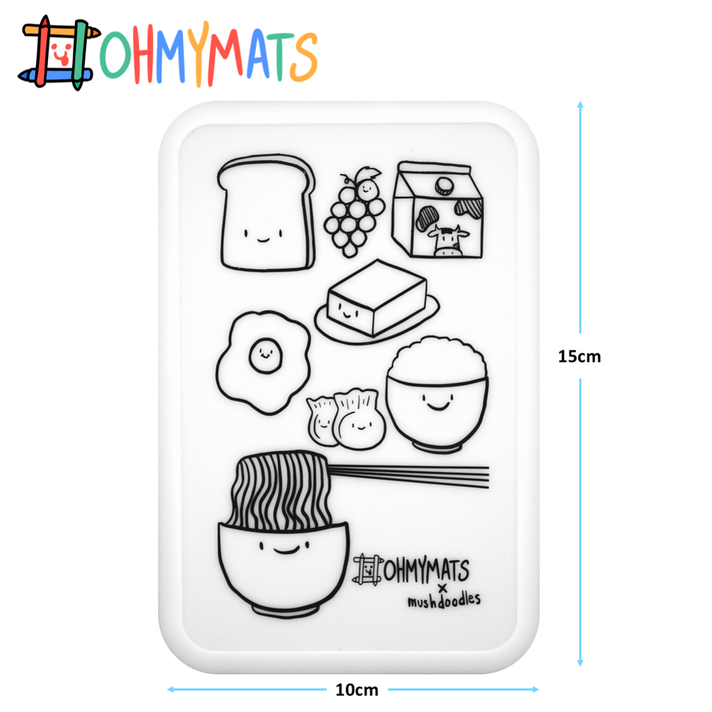 #ohmyminimats - Food Fun - Reusable Mini Colouring Mats