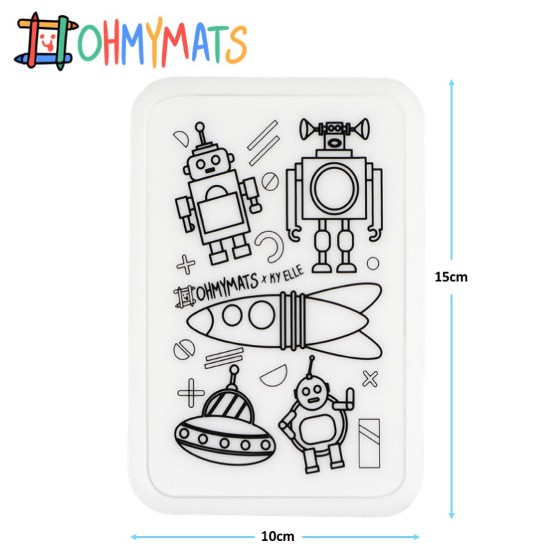 #ohmyminimats - Robot Fun - Reusable Mini Colouring Mats