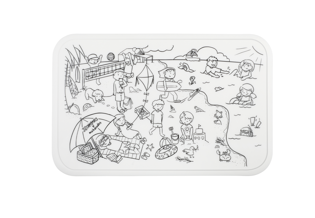 #ohmymats At the Beach - Small Reuseable Colouring & Dining Place Mat (KOREA)