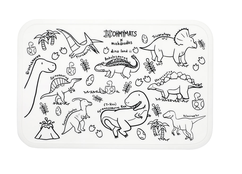 #ohmymats Dino Land II - Small Reuseable Colouring & Dining Place Mat (KOREA)