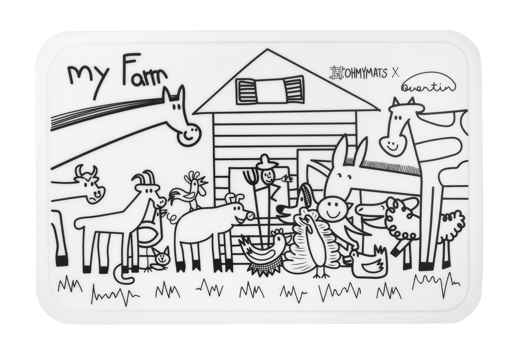 #ohmymats My Farm - Small Reuseable Colouring & Dining Place Mat (KOREA)