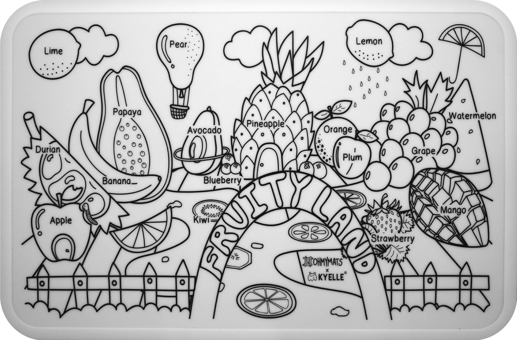 #ohmymats Fruity Land - Large Reuseable Colouring & Dining Place Mat (KOREA)