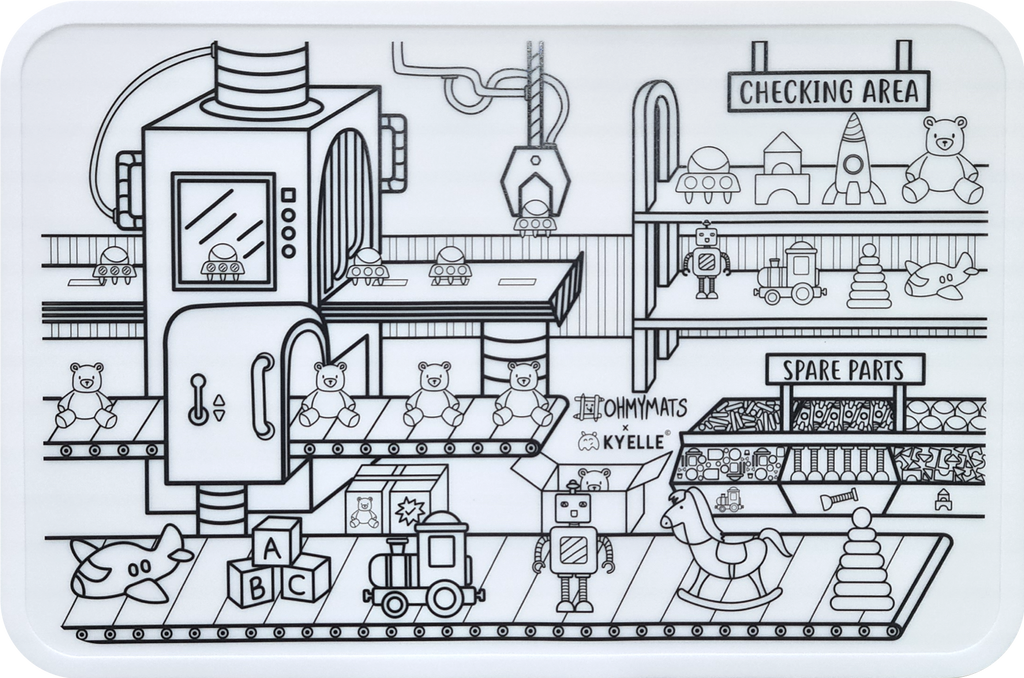 #ohmymats Toy Factory - Large Reuseable Colouring & Dining Place Mat (KOREA)