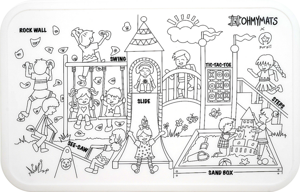 #ohmymats At the Playground - Small Reuseable Colouring & Dining Place Mat (KOREA)