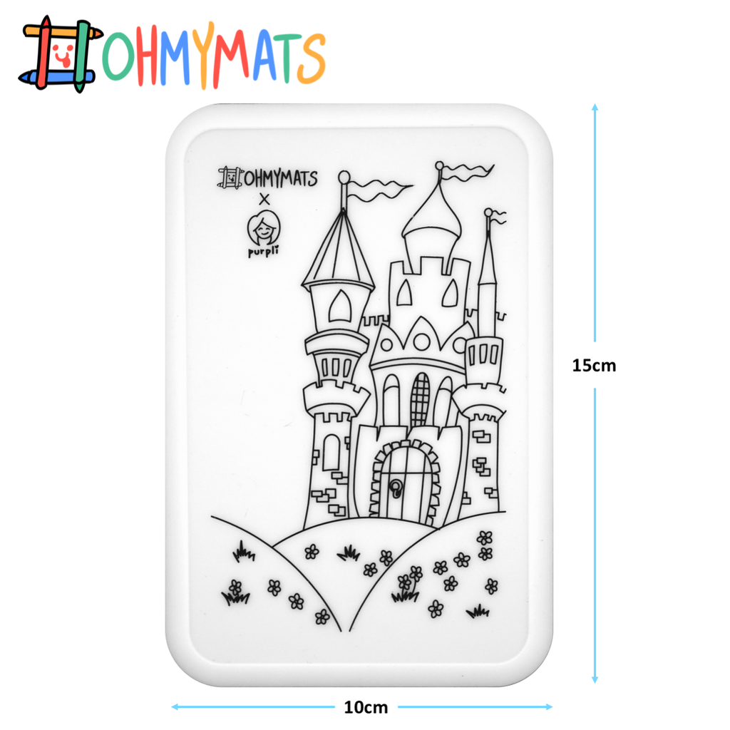 #ohmyminimats - Castle Tale Fun - Reusable Mini Colouring Mats