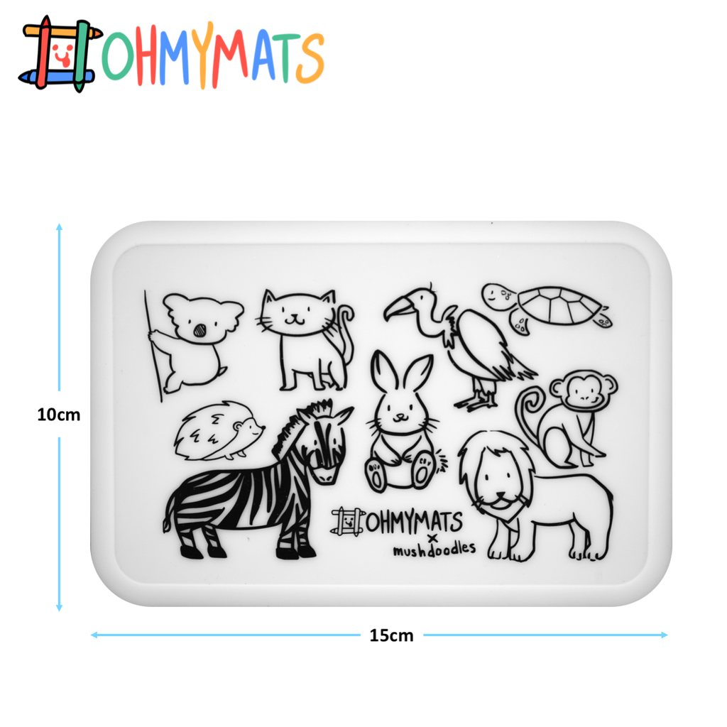 #ohmyminimats - Animal Fun - Reusable Mini Colouring Mats