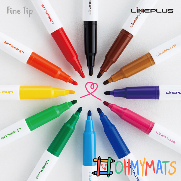 (LinePlus Fine Tip Markers Set of 12 Colours | #ohmymats